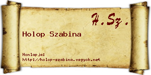 Holop Szabina névjegykártya